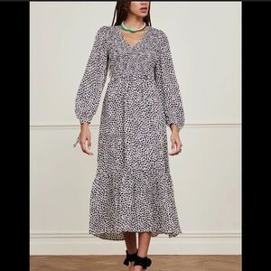 Anthropologie Fabienne Chapot Dress Women’s 4 Midi Hearts Smocked B30